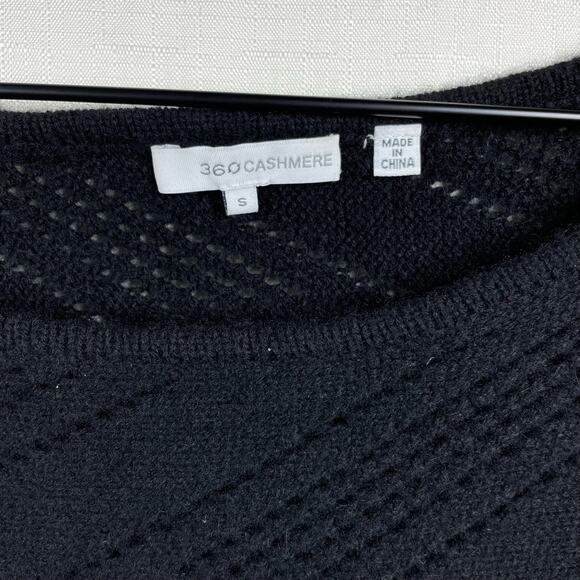 360 CASHMERE Dolman Sleeve Lace Pullover Sweater Black Size S Luxury Whimsigoth - Picture 4 of 11